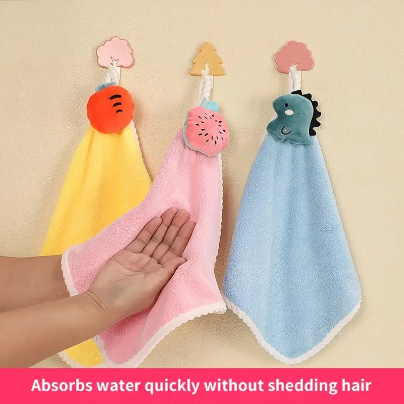 Cute Super Absorbent Coral Fleece Hand Towel (1pc)