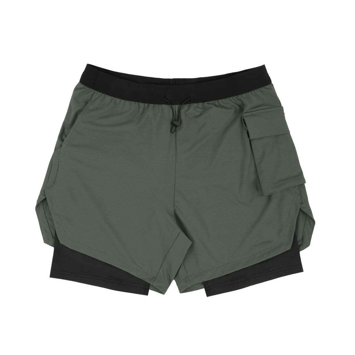 Men's Double Layer Stretch Shorts for Fitness Exercise