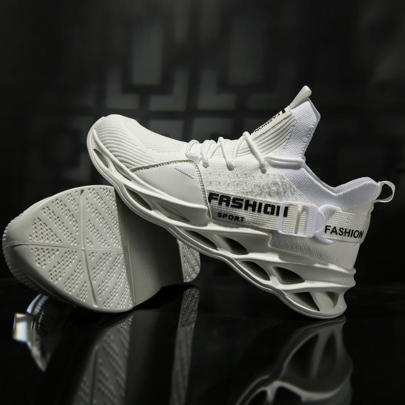 Spring New Men's Casual Sports Shoes with Knit Fabric