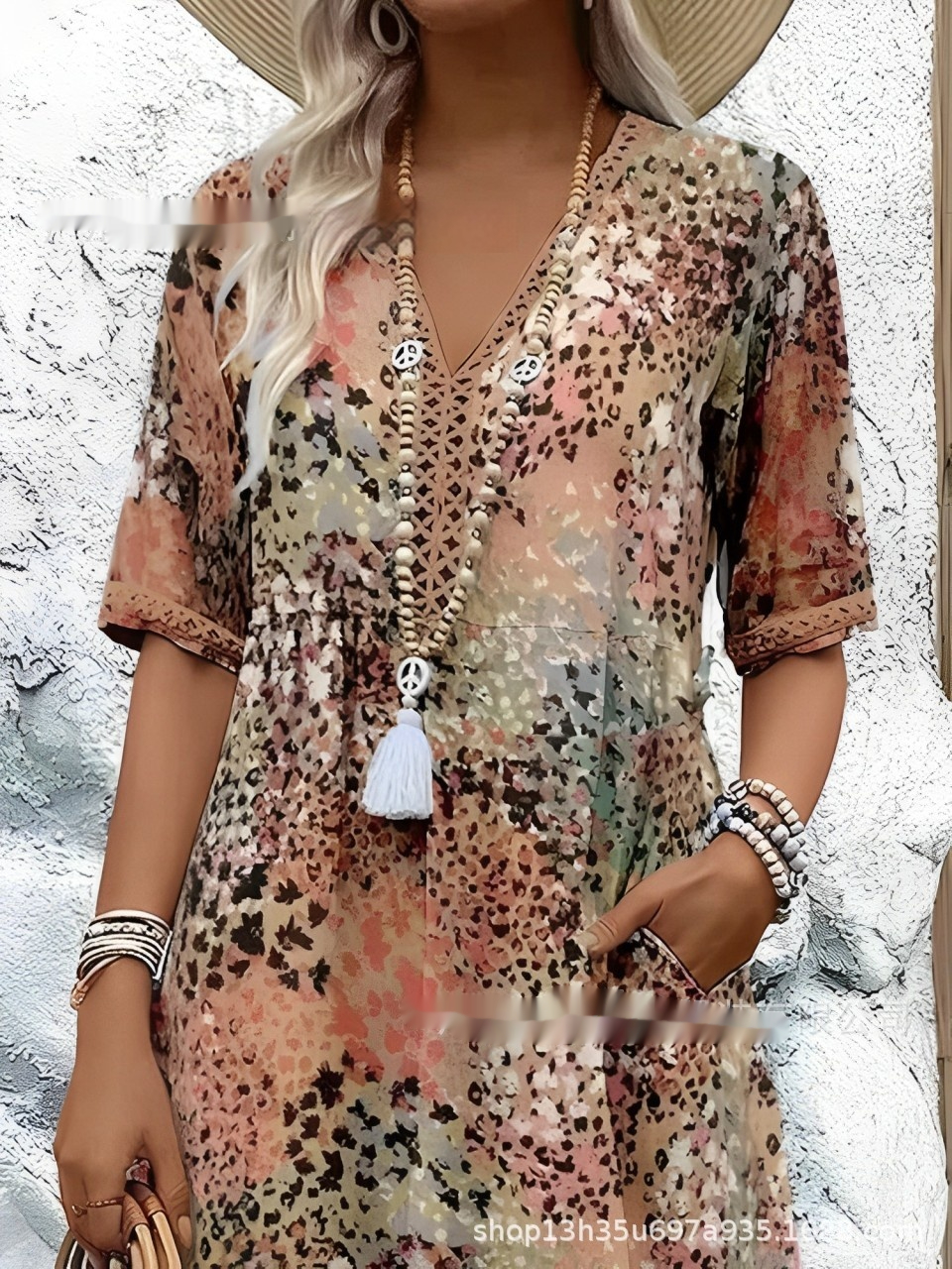 Summer V-Neck Pocket Dress