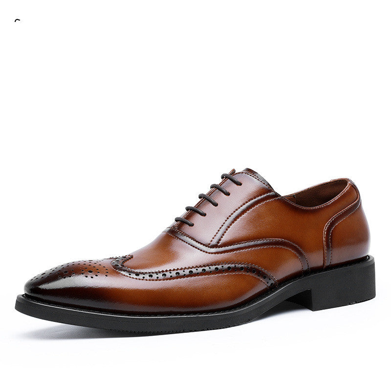 Men's Leather Oxford Shoes with Rubber Sole
