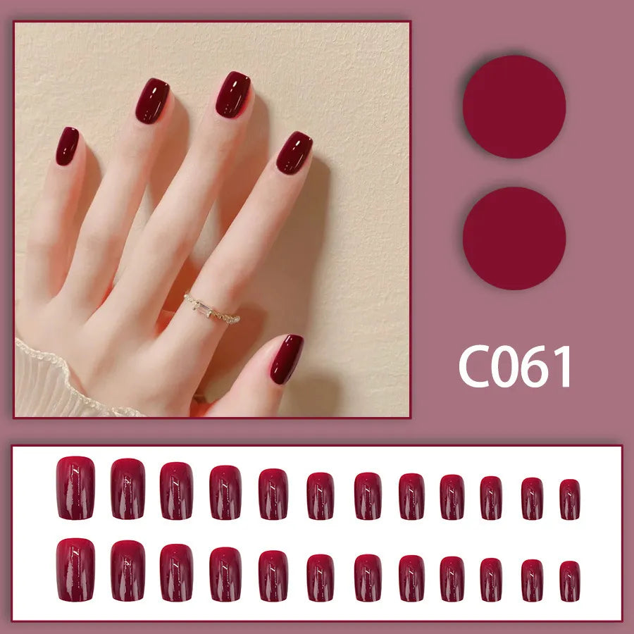 Pure Color Fake Nails