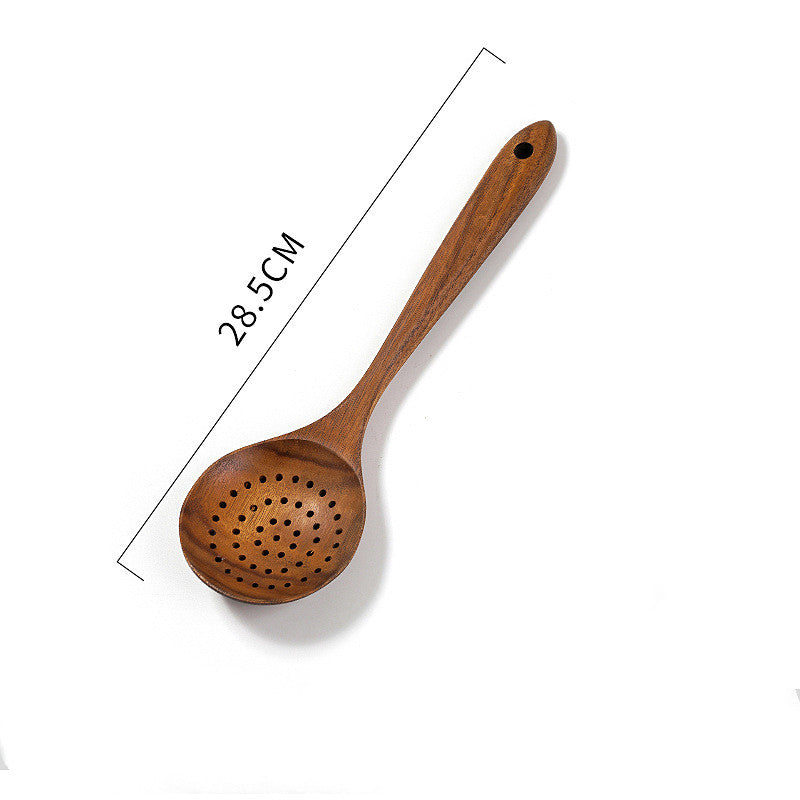 Teak Unlacquered Solid Wood Stir-Fry Spatula