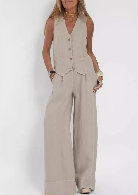 V-Neck Summer Vest Set