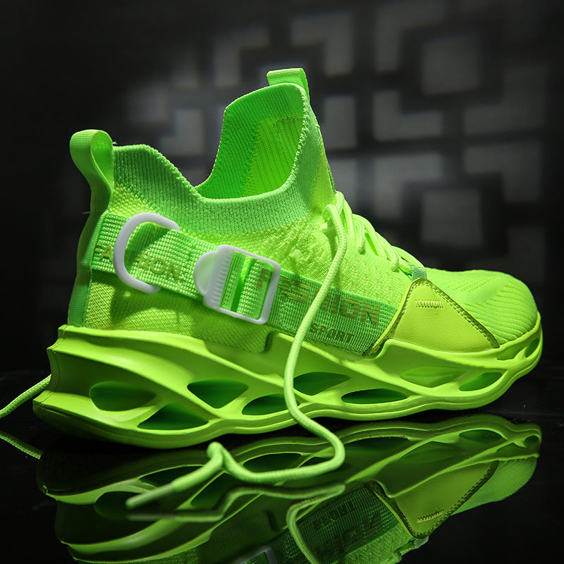 Spring New Men's Casual Sports Shoes with Knit Fabric