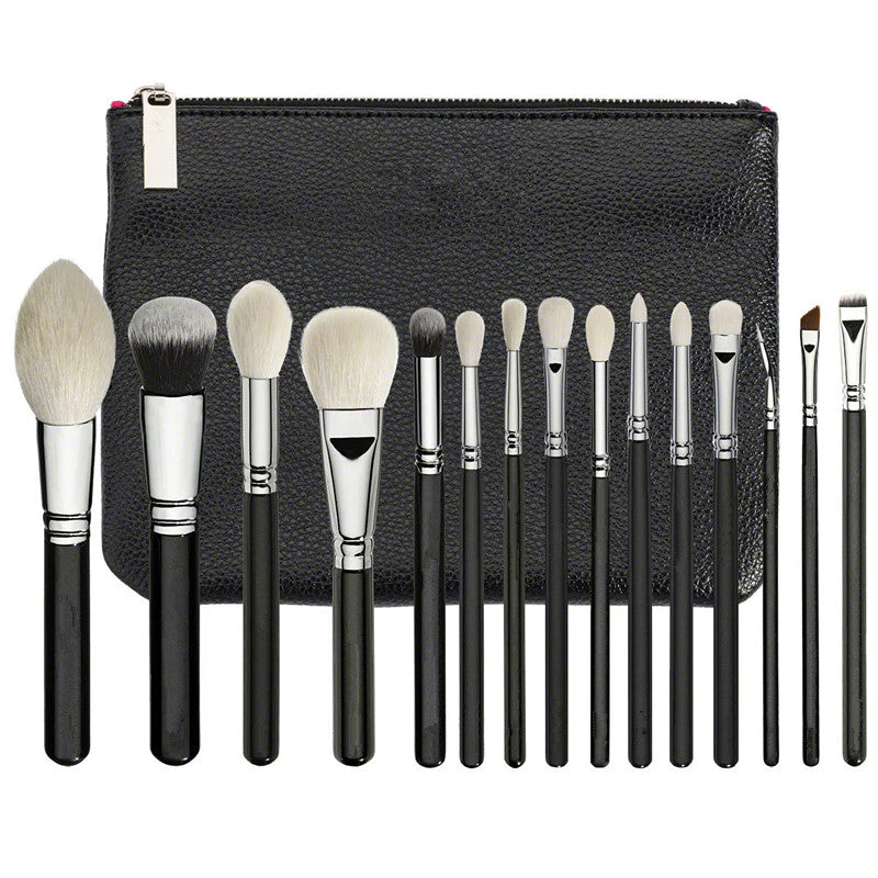 15-Piece Black Makeup Brush Set and Tools