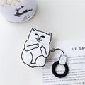 Middle Finger Cat Cartoon AirPods Case Cover