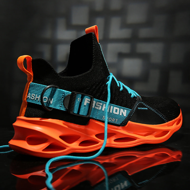 Spring New Men's Casual Sports Shoes with Knit Fabric