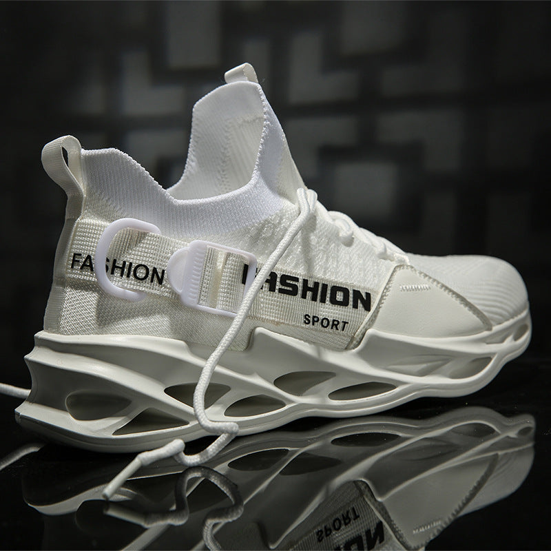 Spring New Men's Casual Sports Shoes with Knit Fabric