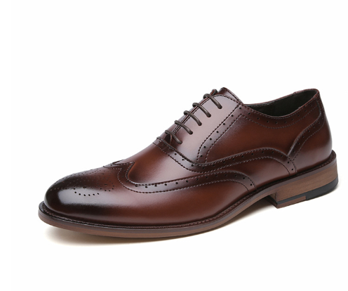 Men's Leather Oxford Shoes with Rubber Sole