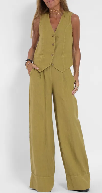 V-Neck Summer Vest Set
