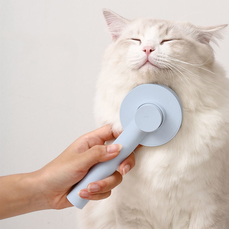 Round Handle Pet Comb with Sticky Bead Massage