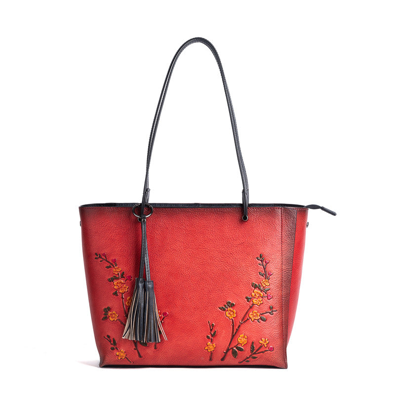 Retro First Layer Cowhide Handbags