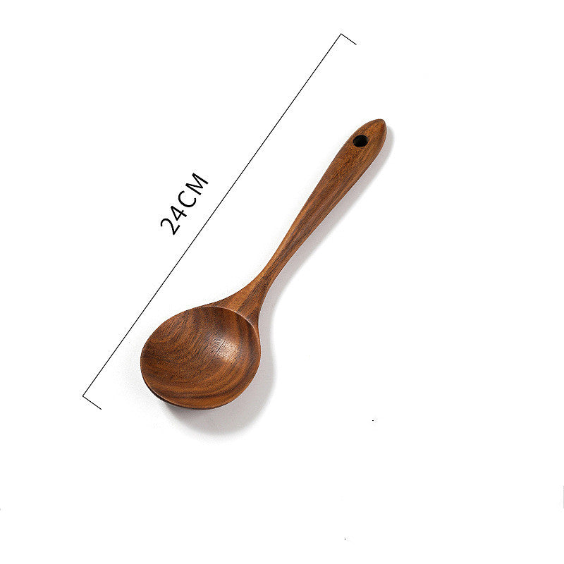 Teak Unlacquered Solid Wood Stir-Fry Spatula