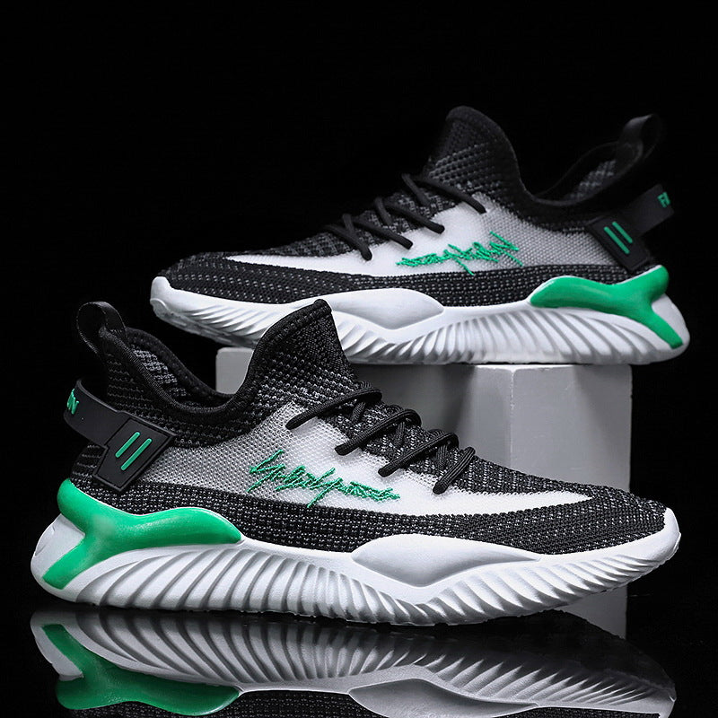Men's Breathable Knit Sneakers - Casual Running Shoes
