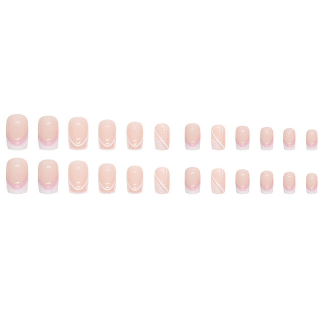 Simple Nude Color Mid-length Square Fake Nails