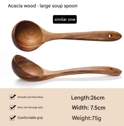 Teak Unlacquered Solid Wood Stir-Fry Spatula