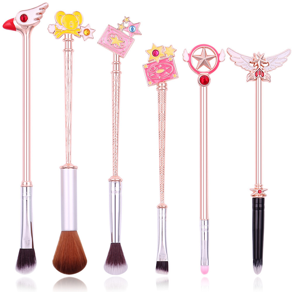Sakura Anime Makeup Brush Set - 6 Brushes for Beginners