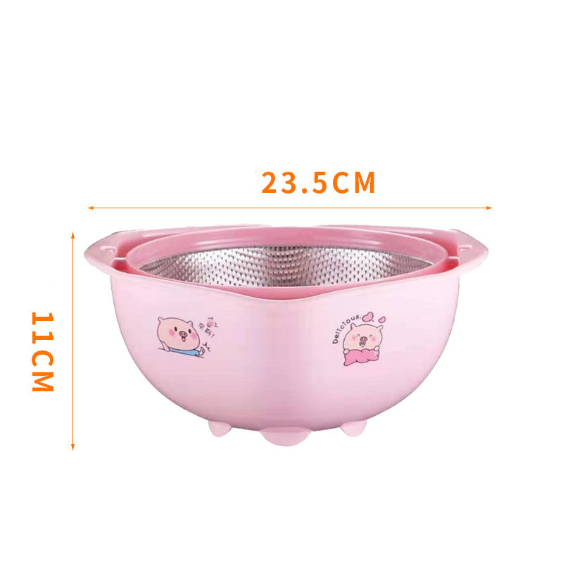 Stainless Steel Double-Layer Colander and Bowl Set