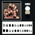 Black Frosted Shell Fake Nails Set