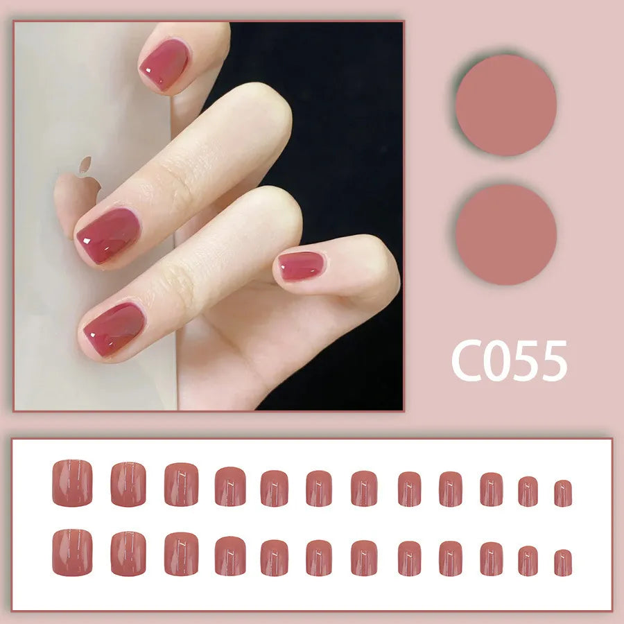 Pure Color Fake Nails