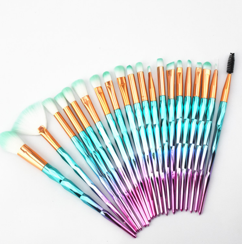 Multicolor Makeup Brushes with Electroplated Finish