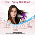 2pcs Hair
Brush with Water Spray Mister