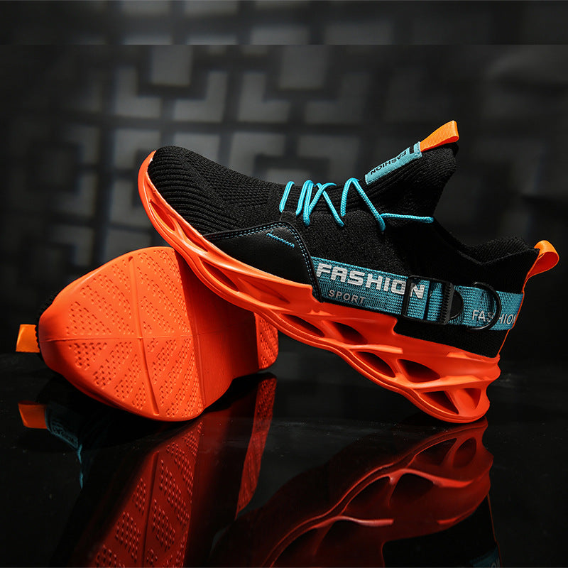 Spring New Men's Casual Sports Shoes with Knit Fabric