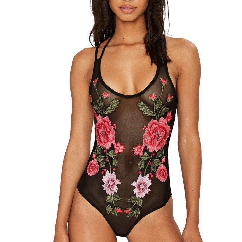 Summer Mesh Embroidered Jumpsuit