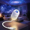 2-in-1 Galaxy Projector Night Light — USB Starry Sky LED Lamp for Bedroom Ceiling & Room Decor