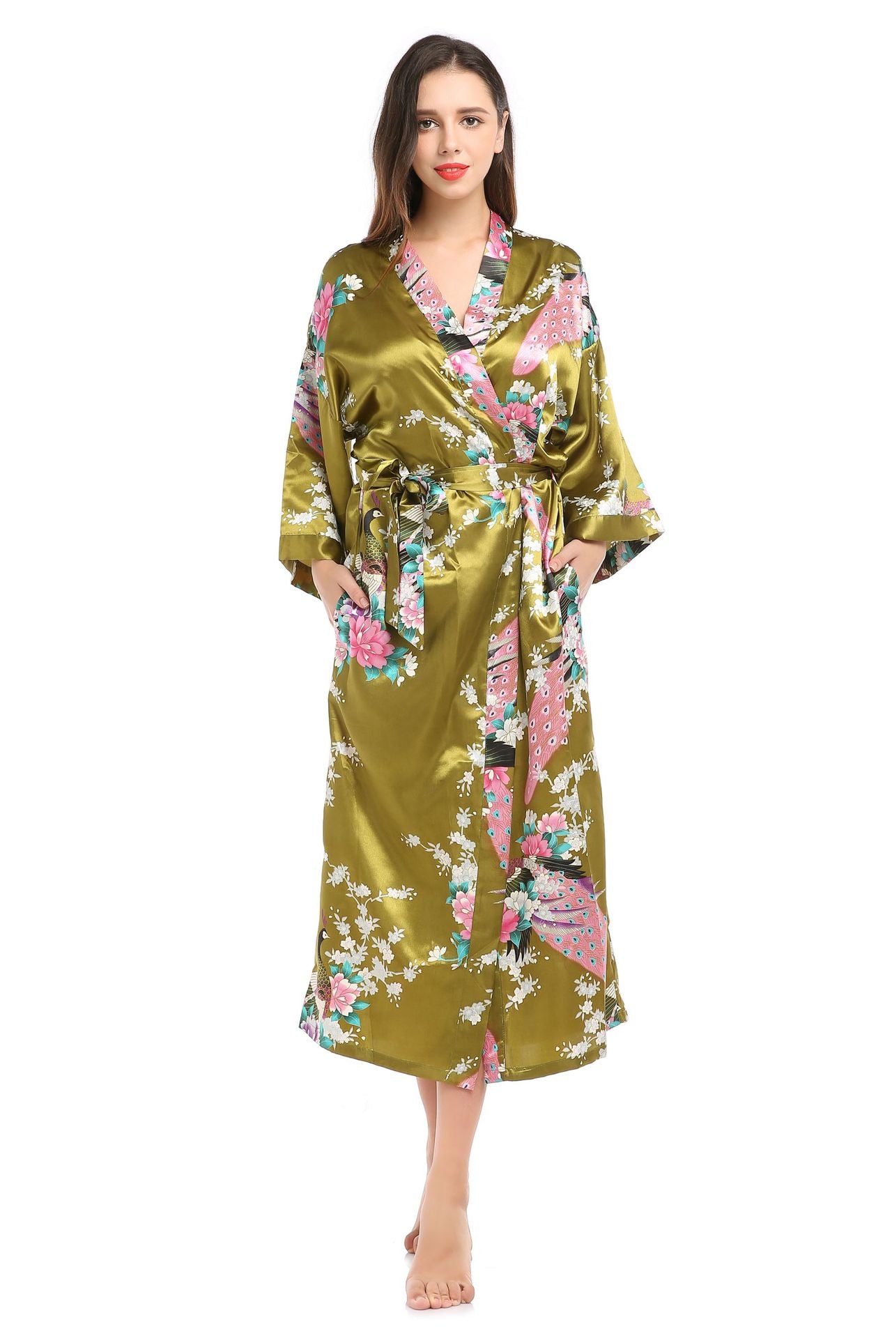 Peacock Long Robe for Women - Stylish Home Wear