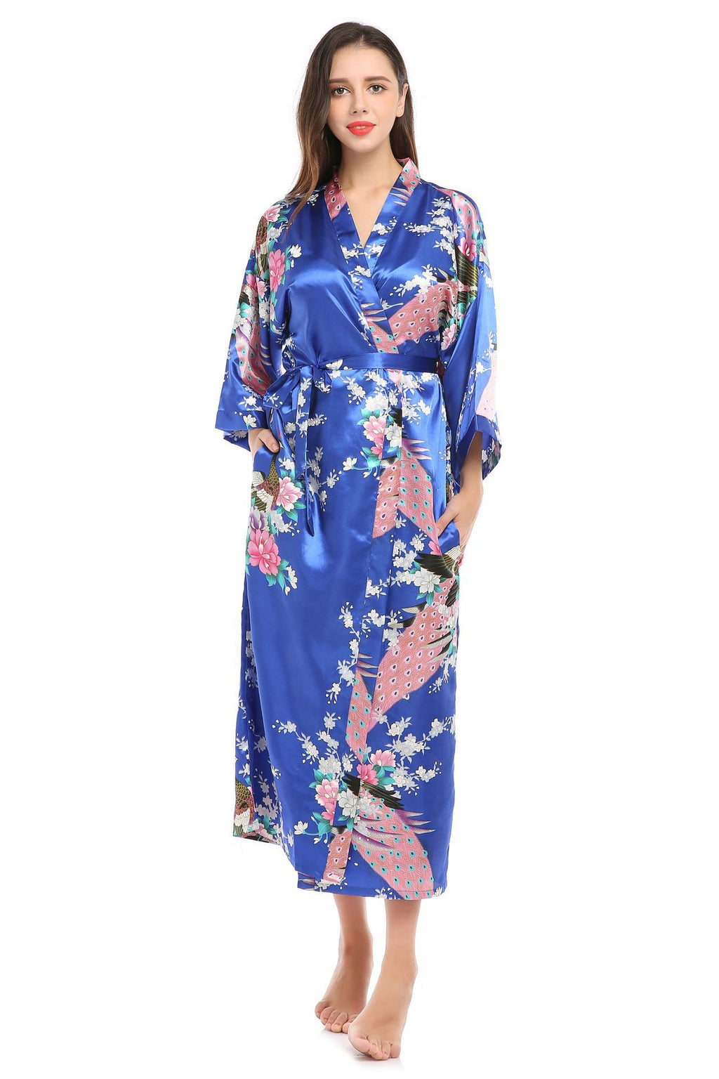 Peacock Long Robe for Women - Stylish Home Wear