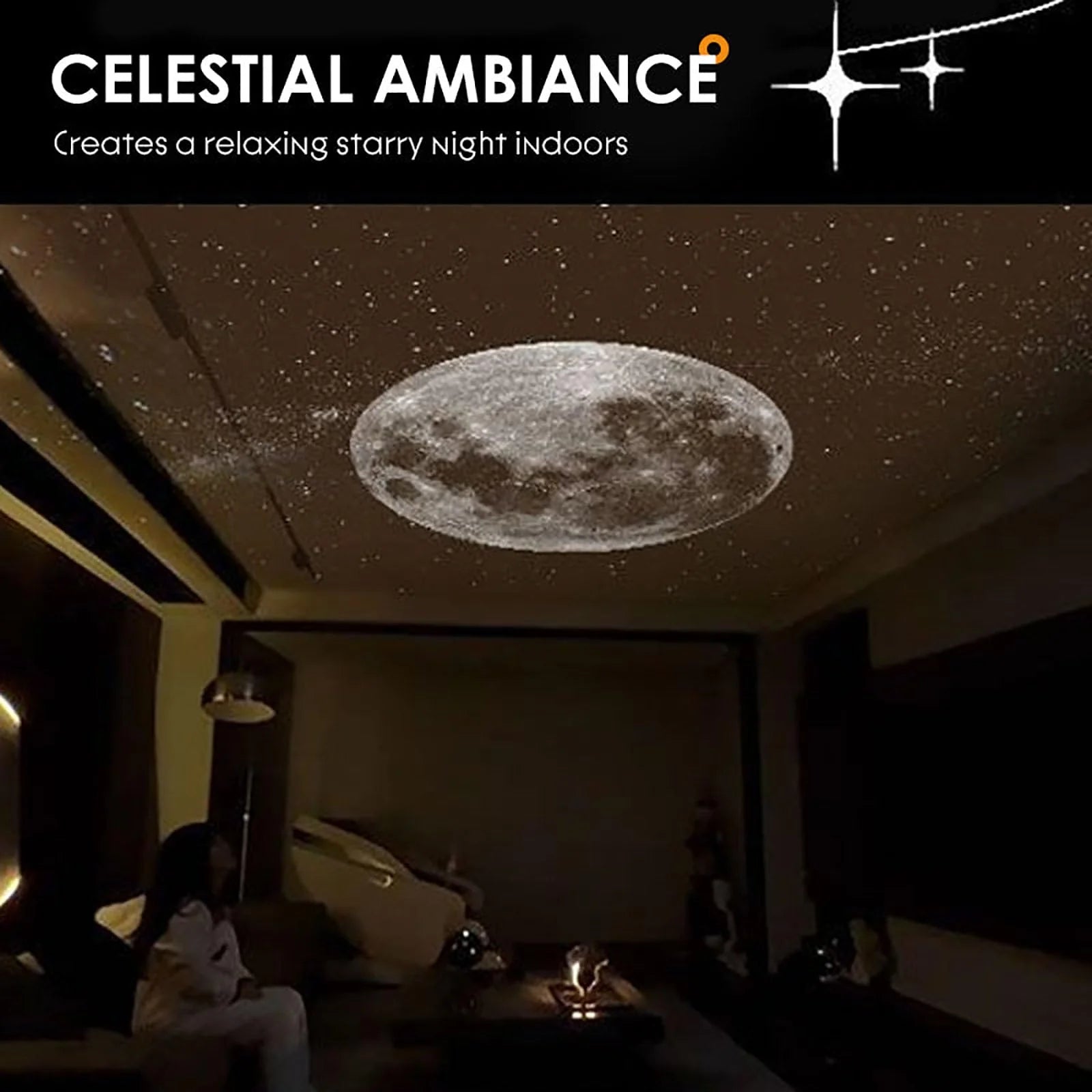 2-in-1 Galaxy Projector Night Light — USB Starry Sky LED Lamp for Bedroom Ceiling & Room Decor