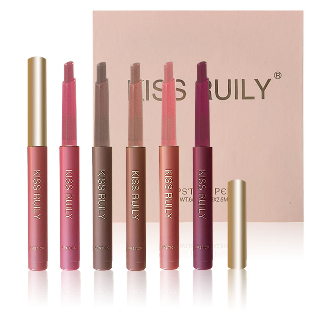 Silk Soft Lip Crayon Set - 6 Colors Makeup Kit