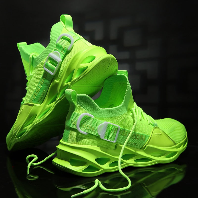 Spring New Men's Casual Sports Shoes with Knit Fabric
