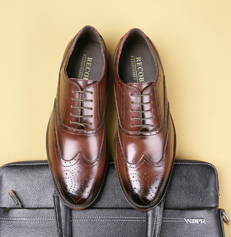 Men's Leather Oxford Shoes with Rubber Sole
