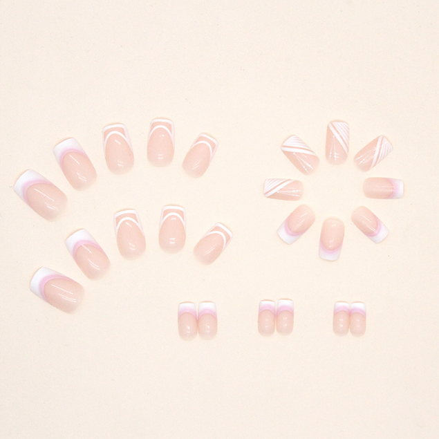 Simple Nude Color Mid-length Square Fake Nails