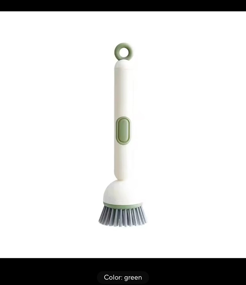 1pcs Heavy-Duty Dish Cleaning Brush Set With Detergent Dispenser - Rotating Scrubber & Long Reach 90° Cup Brushe