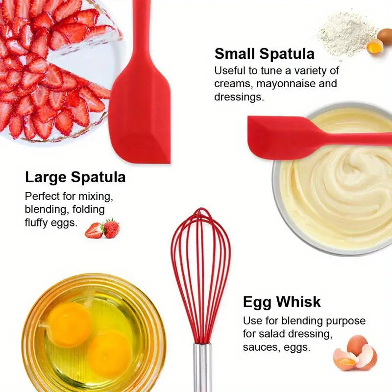 Silicone Kitchen Utensils Set with Knife Holder Rack
