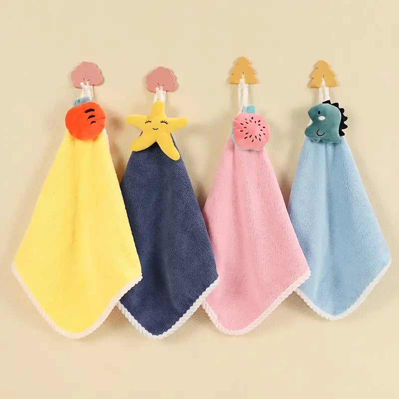 Cute Super Absorbent Coral Fleece Hand Towel (1pc)