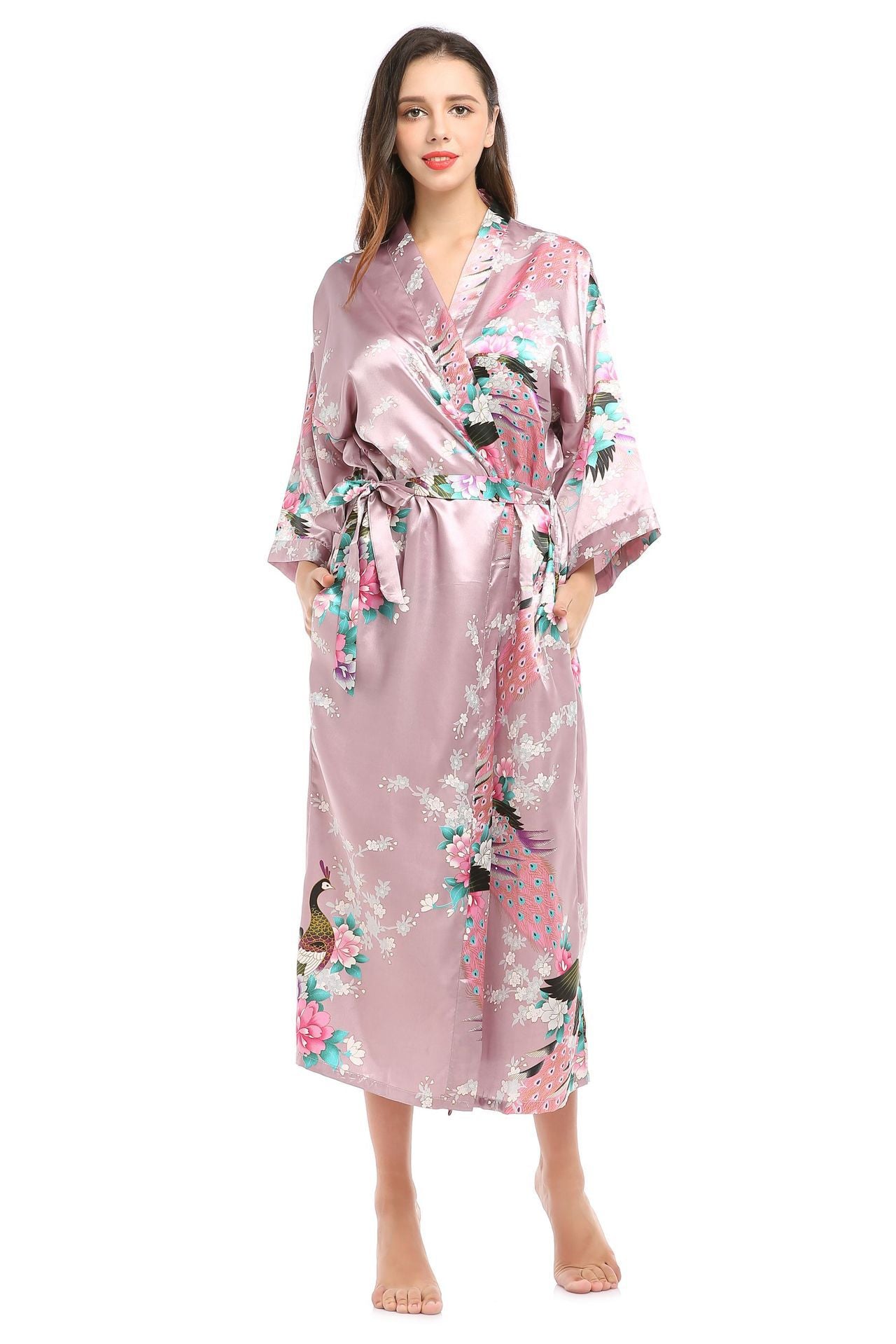Peacock Long Robe for Women - Stylish Home Wear