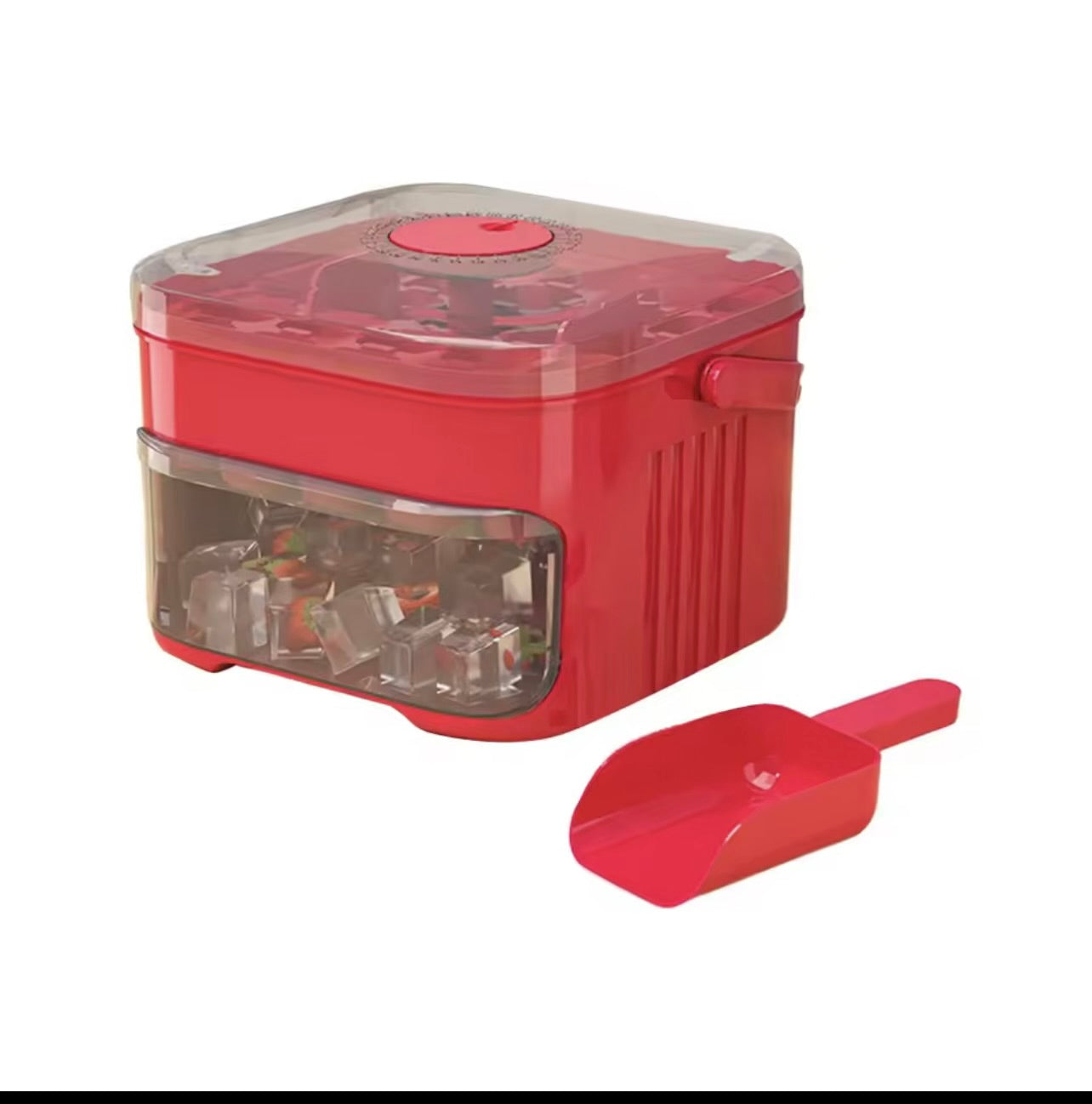 50-Cube Ice Maker with Easy Press Cap Double Layer Ice Cube Maker Refrigerator Household Ice Storage Ice Box