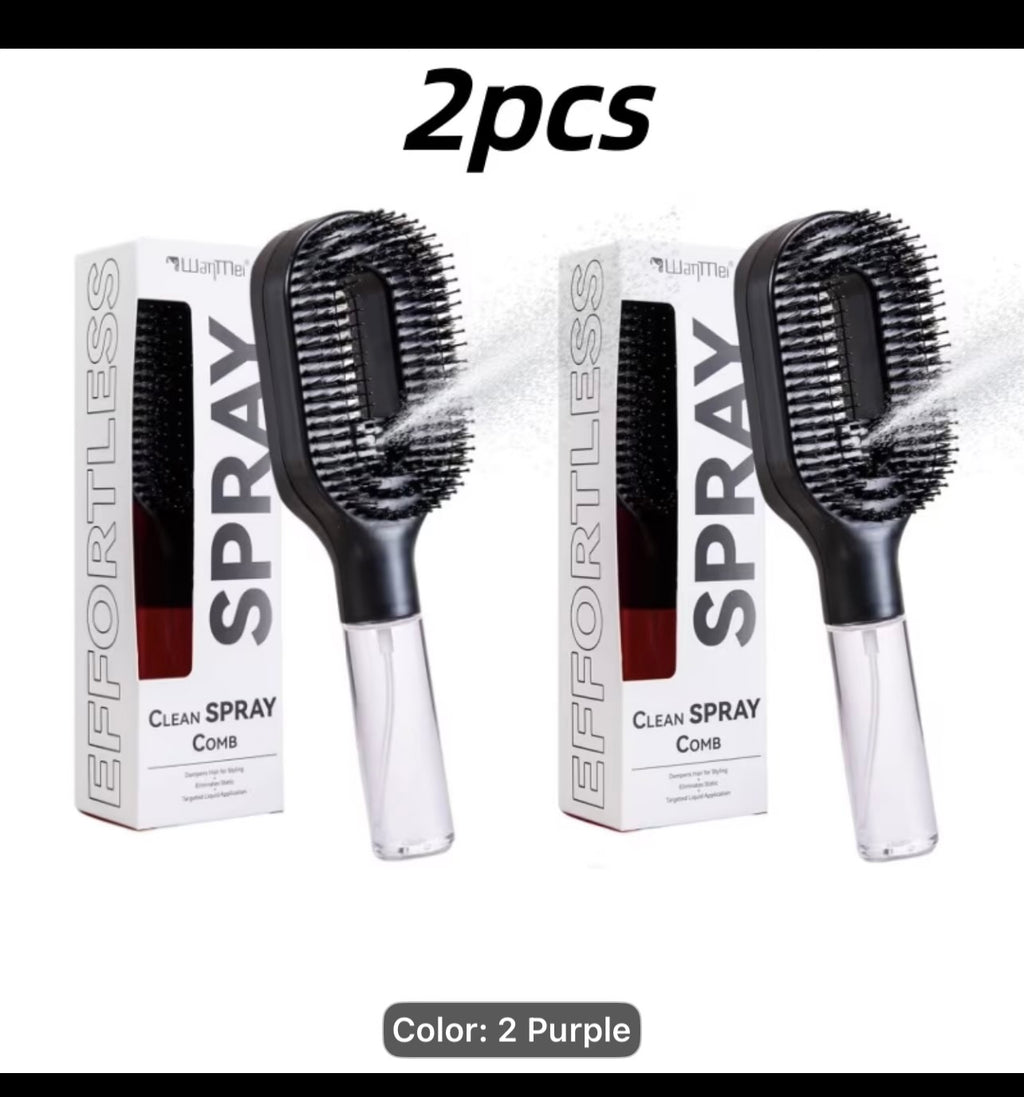 2pcs Hair
Brush with Water Spray Mister