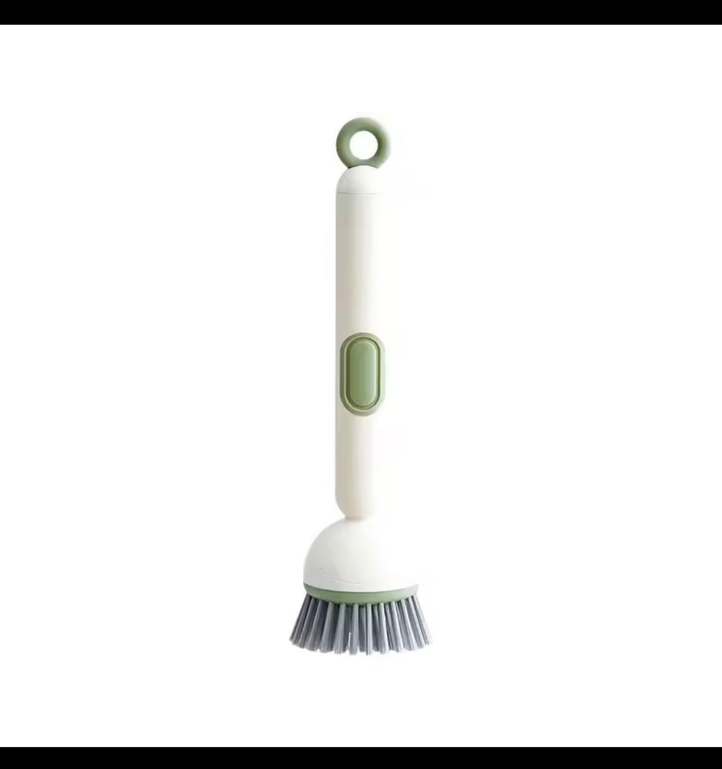 1pcs Heavy-Duty Dish Cleaning Brush Set With Detergent Dispenser - Rotating Scrubber & Long Reach 90° Cup Brushe