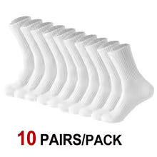 10/20 Pairs Neutral Solid Color Round Neck Socks Spring Summer Sweat Absorbing Breathable Comfortable All-season Sports Socks