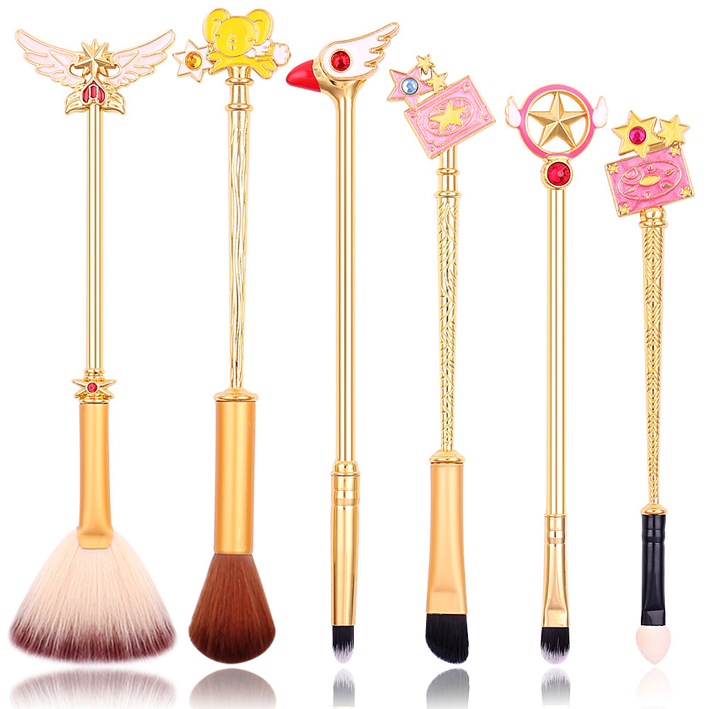 Sakura Anime Makeup Brush Set - 6 Brushes for Beginners