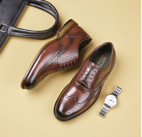 Men's Leather Oxford Shoes with Rubber Sole