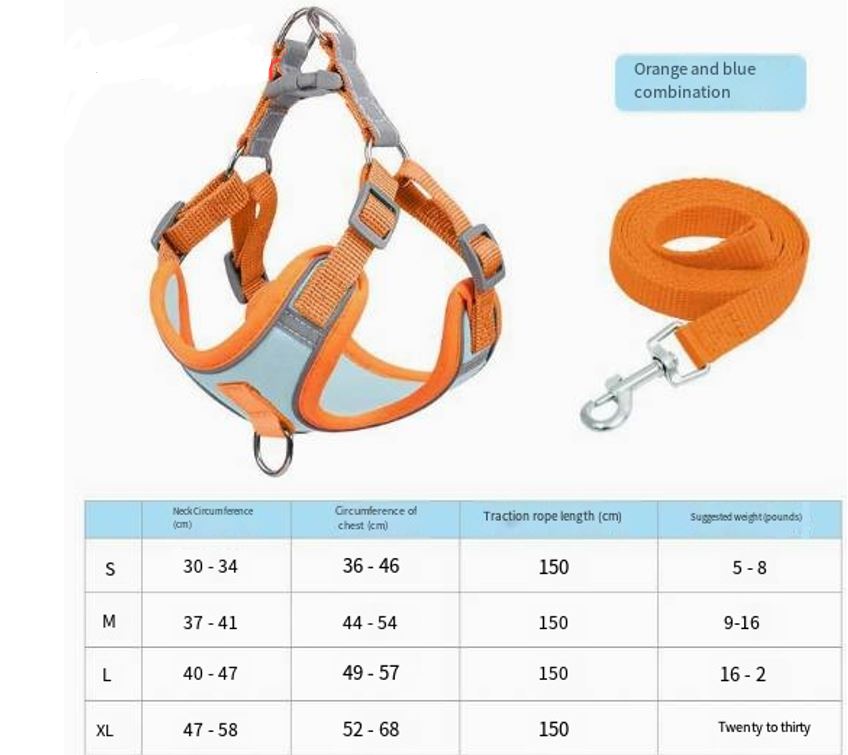 Adjustable Dog Harness with Comfortable Pet Leash