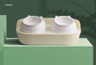 Ceramic Cat Food Bowl for Cervical Spine Support