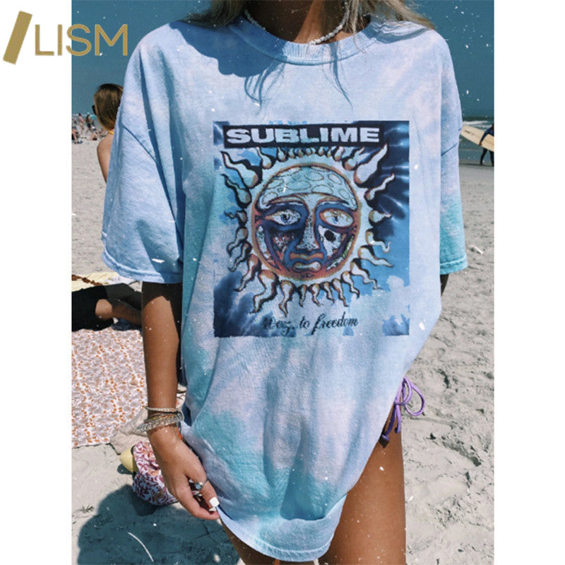 Graphic Harajuku Tie-Dye T-Shirt for Women - Summer